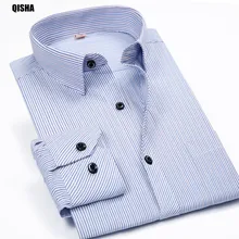 2017 Plus size 8XL Long Sleeve Men Striped Shirts Casual Spring Autumn 6XL 7XL Big Size