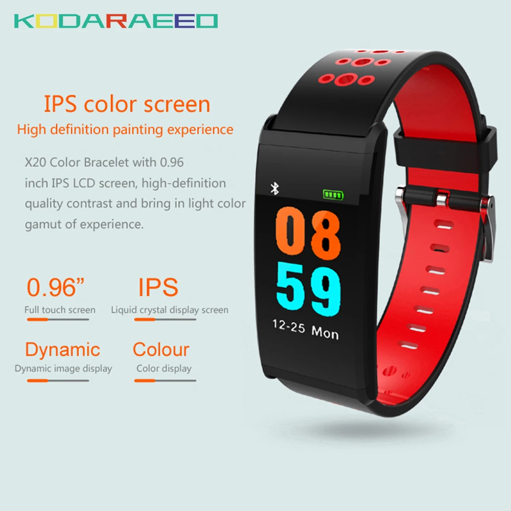 X20 Smart Bracelet Fitness Heart Rate tracker Monitor IP68