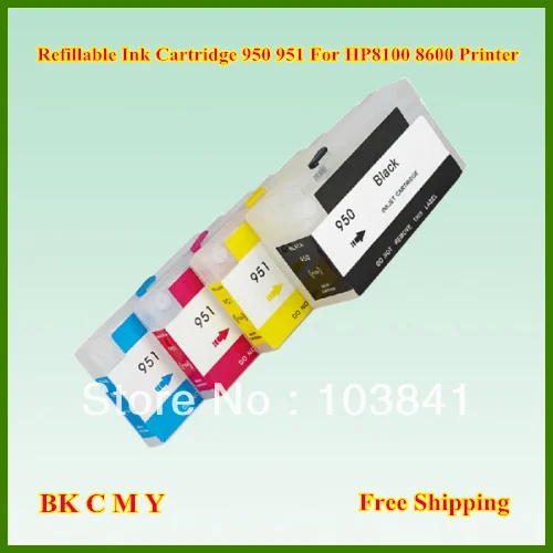 10sets/lot Empty Refill 950 951 BK C M Y Refillable Ink Cartridge with