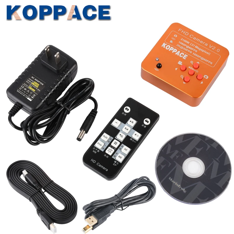  KOPPACE 21MP 1080P 60FPS HDMI USB FHD Industrial Microscope Digital Camera Microscope Camera For Ph