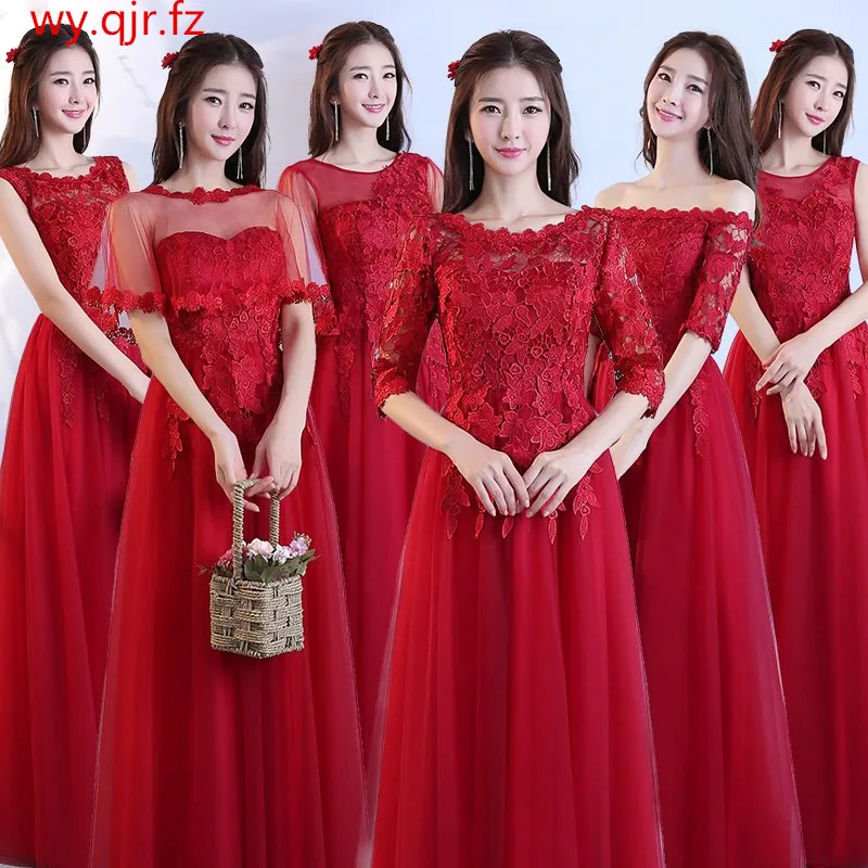 

ABE125D#Toast bride 2019 new spring wine red Evening dresses long party prom dress cheap wholesale cheap women clothing girl