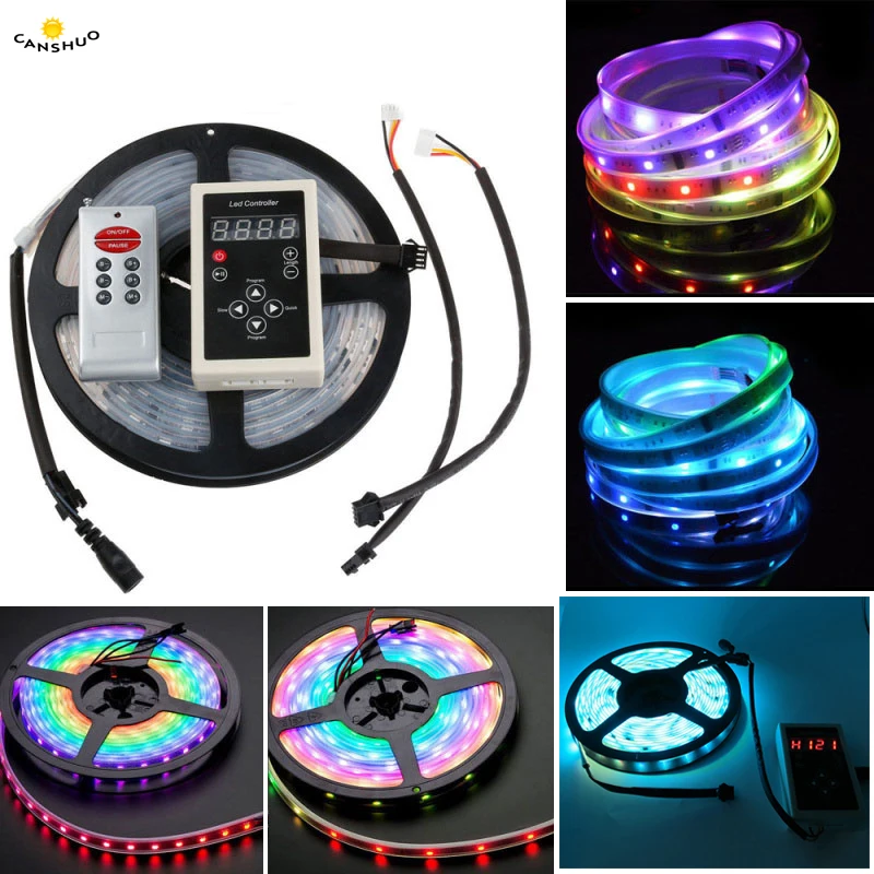 

5m 6803 IC Dream Magic Color LED Strip 5050 RGB 6803 LED Strip Light Waterproof 133 Magic Dream Color 6803 remote controller