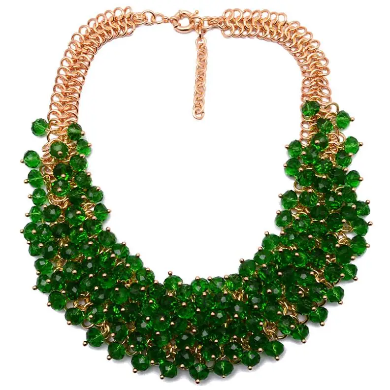 Najtaniej Najlepsza pani kobiet oświadczenie luksusowe w stylu Vintage kryształ kolorowe klejnot naszyjnik i wisiorki dobrej jakości Hot kołnierz naszyjnik biżuteria B333