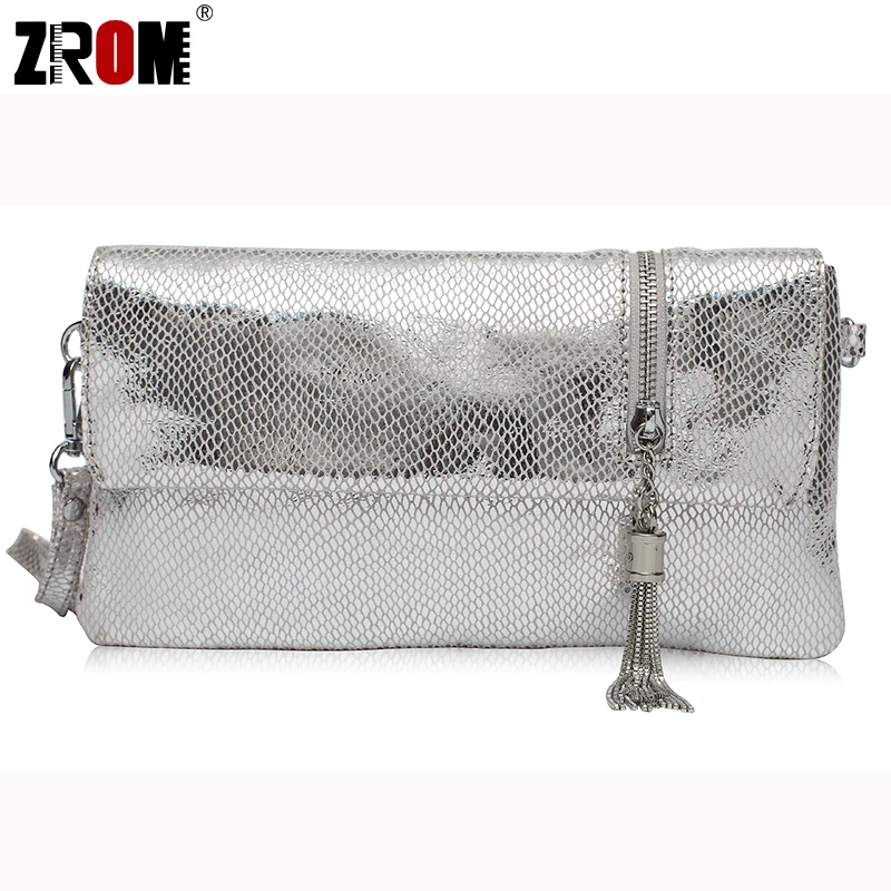 ZROM النساء حقيقية حقائب يد جلدية الإناث حقيبة ساعي السيدات اليد اعوج يطبع أعلى-حقائب بيد مخلب حقيبة كتف