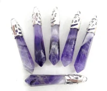 Kwaliteit natuursteen amethist lapis Opal tiger eye agaat mix pijler chakra Hangers bedels Sieraden maken ketting 20 PCS A28