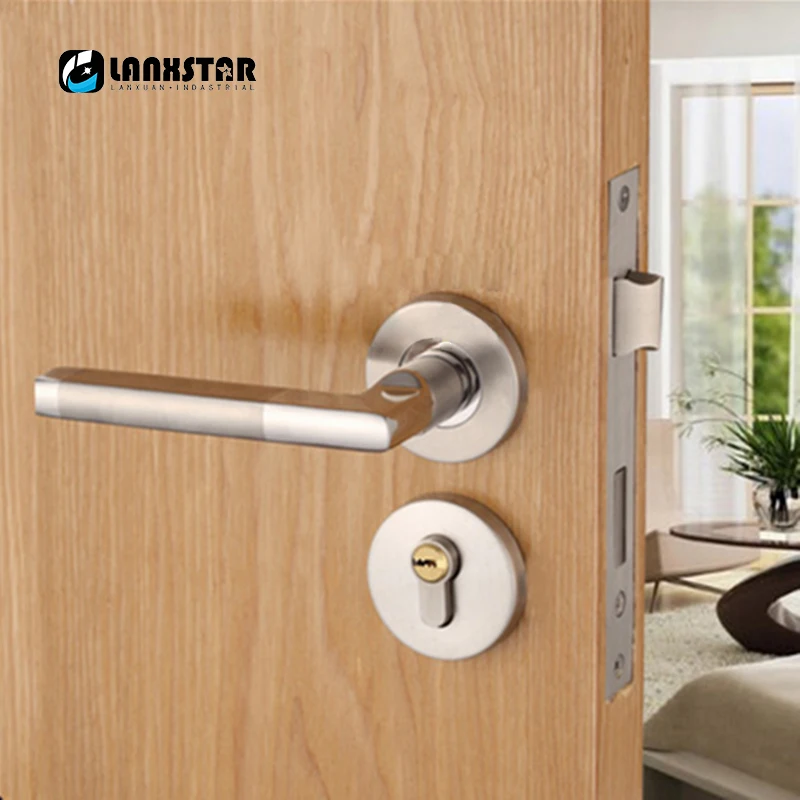 Stainless Steel Wire Drawing Interior Door Handle Locks Wood door ... Stainless Steel Wire Drawing Interior Door Handle Locks Wood door ...