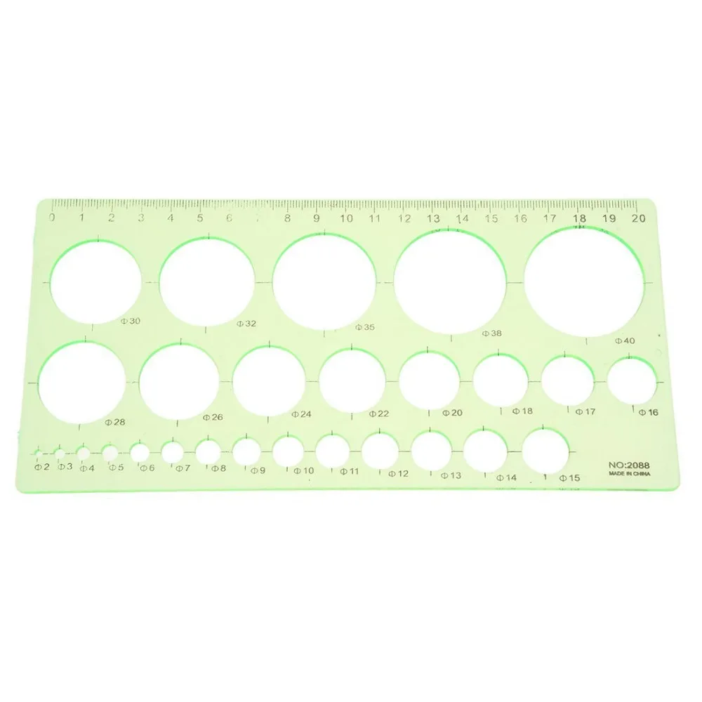 

Green Plastic Students Rectangle Shape Drawing Circle Template Ruler