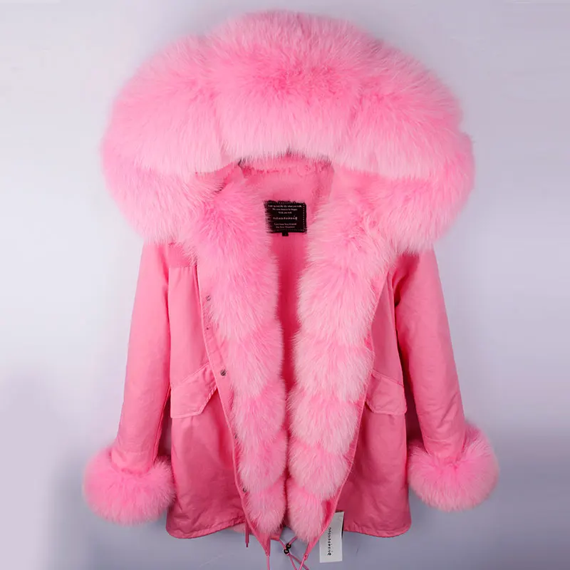 MAO KONG, брендовая длинная камуфляжная зимняя куртка, женская верхняя одежда, толстые парки, натуральный Лисий мех, пальто с воротником, с капюшоном, pelliccia - Цвет: A-1