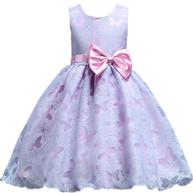 

4 6 8 10 Years Princess Girls Wedding Flower Party Dress Children Kids Pageant Formal Bow Dress Prom Baby Girl Birthday Dresses
