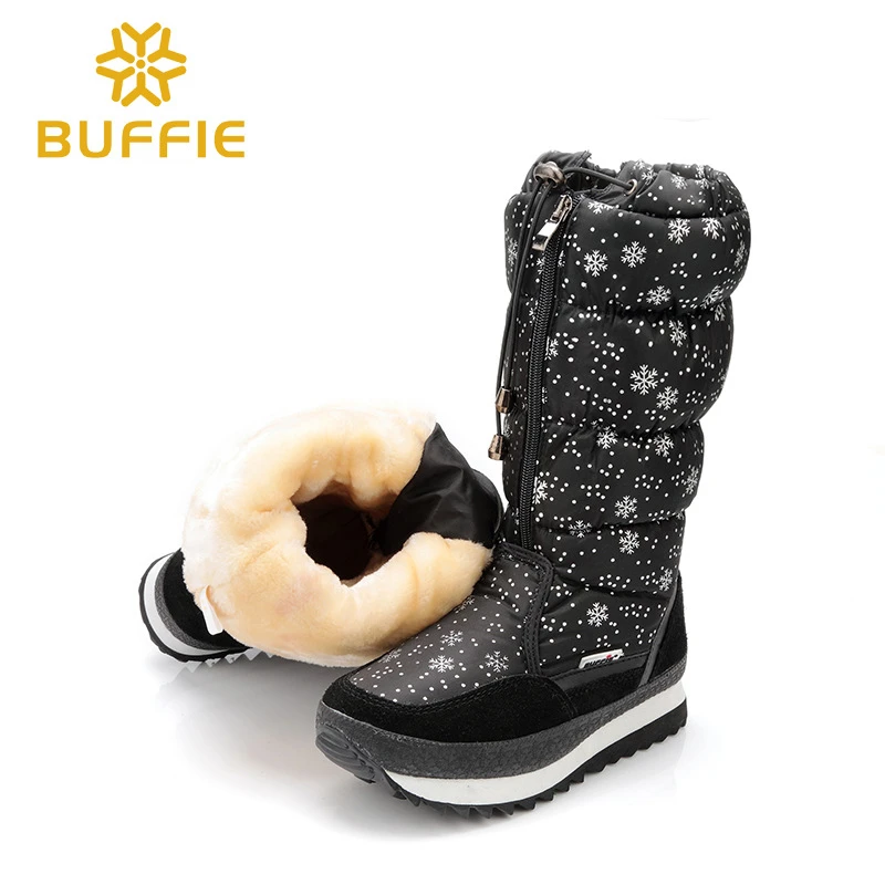 

BUFFIE BRAND 2016 NEW WINTER WOMEN SNOW BOOTS HIGHT ANTISKID LIGHT FASHION GRIL WINTER BOOTS ZIP PLUS SIZE LADY SNOW BOOTS