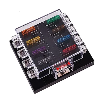 

SHGO HOT-Universal 8 Way Circuit Automotive Blade Fuse Box Block Holder Car Boat Marine