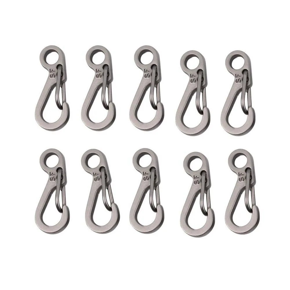 10Pcs/Lot Survival Outdoor Mini Aluminium Hang Buckle Quickdraw Key Chain new arrival   New Style