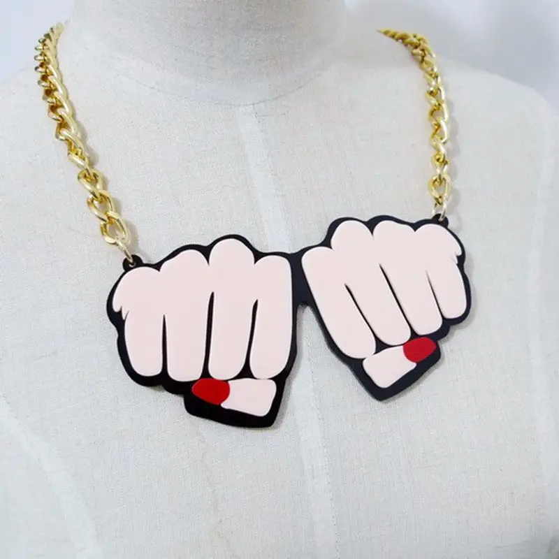 

Fashion Hip Hop Club Jewelry Accessories Personality Metal Chain Acrylic Women Choker Necklace