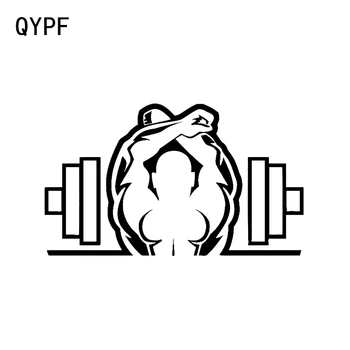 

QYPF 16*9.4CM Fashion Dumbbells Gym Sport Decor Car Styling Sticker Vinyl Accessories Reflective Silhouette C16-0896