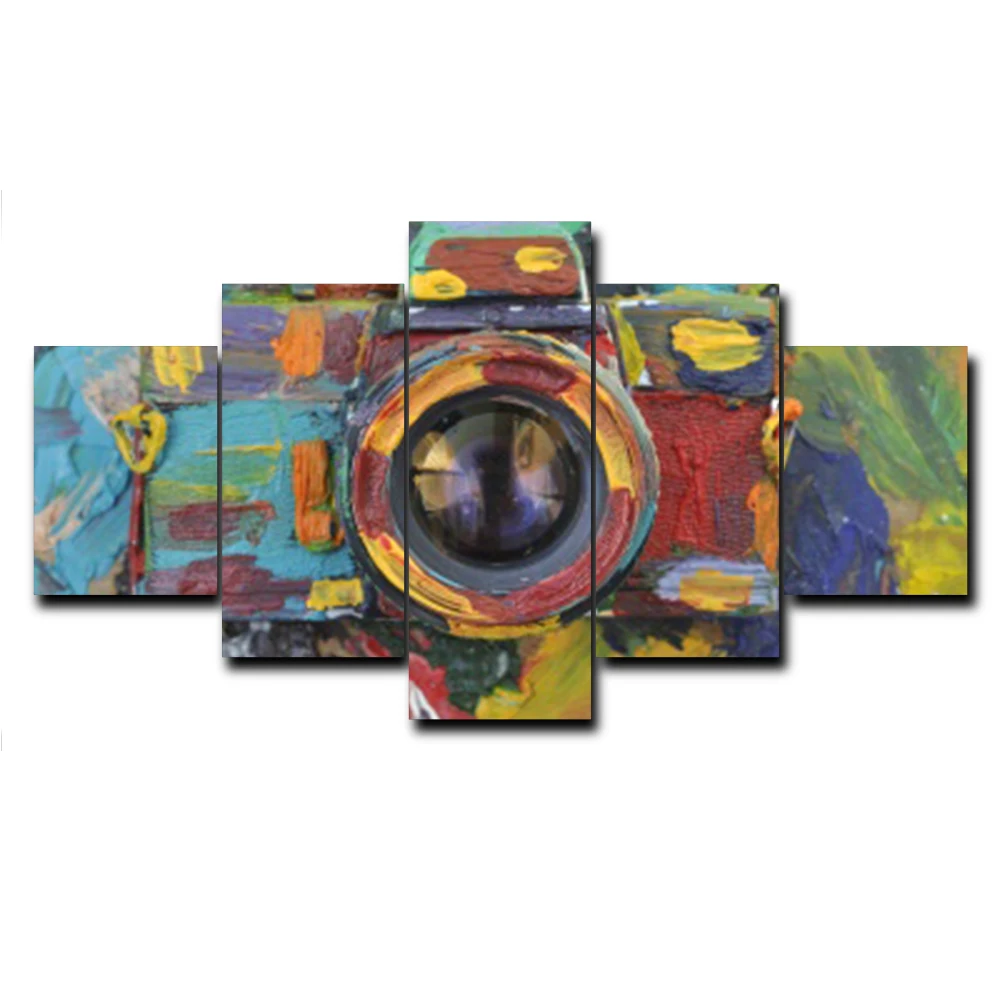 Best Laeacco Abstract Camera View Landscape Canvas Oil Poster Bed Living Room House Wall Decor Art Painting Home Decoration Picture