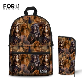 

FORUDESIGNS Female Backpack Women School Backpack for Teenage Girls Mochila Feminina Long Haired Wiener Dogs New Laptop Bagpacks