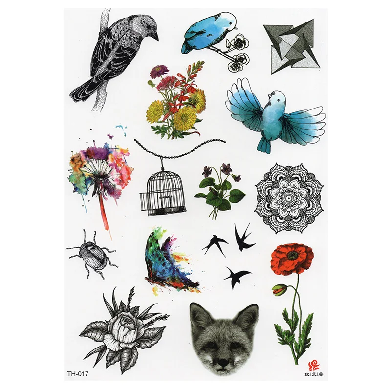 6 шт Птица временная татуировка для взрослых водостойкие татуировки наклейки боди-арт Красивые 3D бабочки поддельные татуировки для женщин
