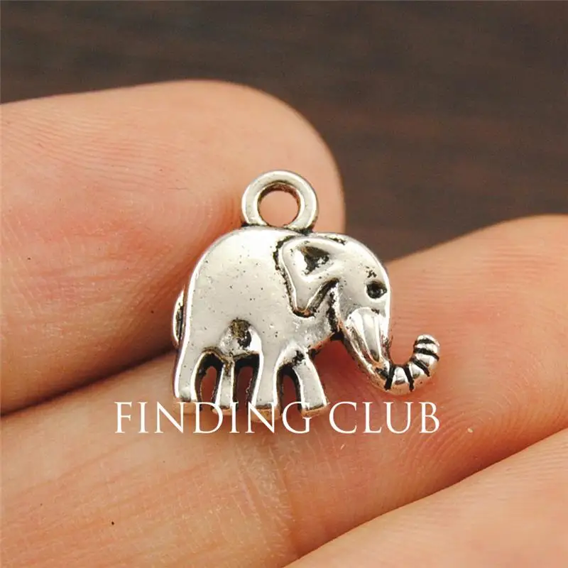 

50 pcs Antique silver Lovely Mini Elephant Charm Pendant bracelet for diy Jewelry accessories A1256