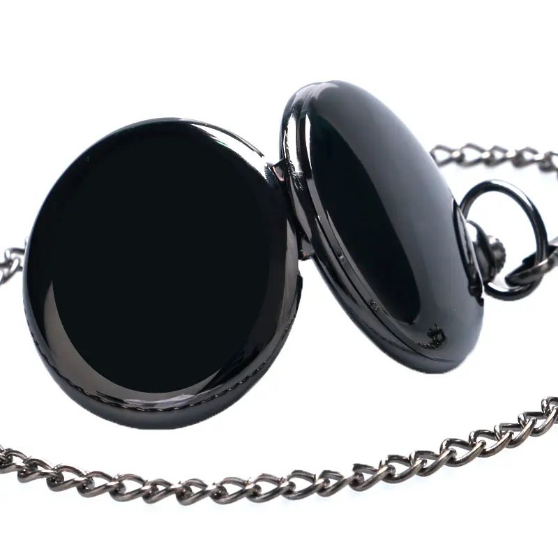

steel polished black pocket watch continental-style the retro fashion for men and women gift pocket watch