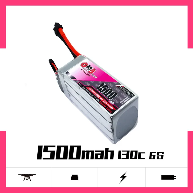 

Gaoneng 1500mAh 6S1P 22.2V 130C/260C Fast Charge Lipo Battery with XT60 Plug for FPV Racing Drone Quadcopter Helicopter Parts