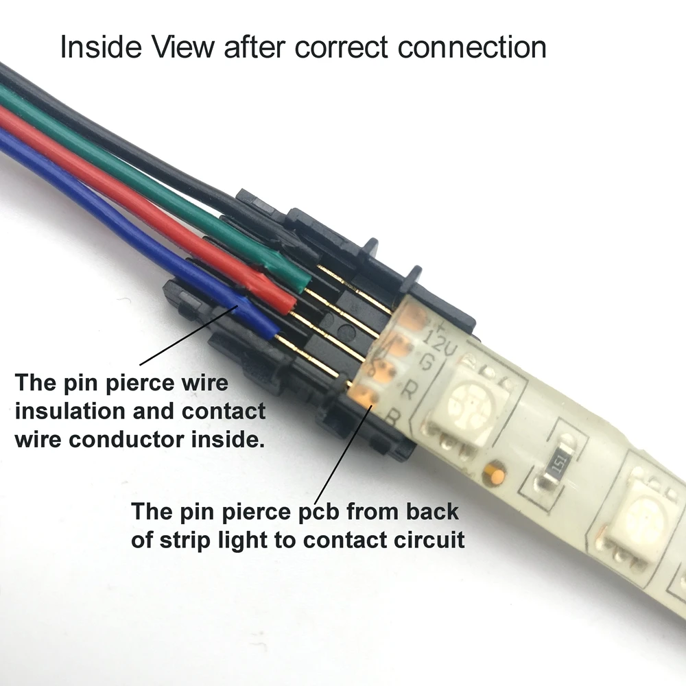 10 шт. 4 Pin светодиодный разъем для 10 мм 5050 5630 RGB Водонепроницаемый светодиодный лента светильник тест-полоски для проводное соединение проводов