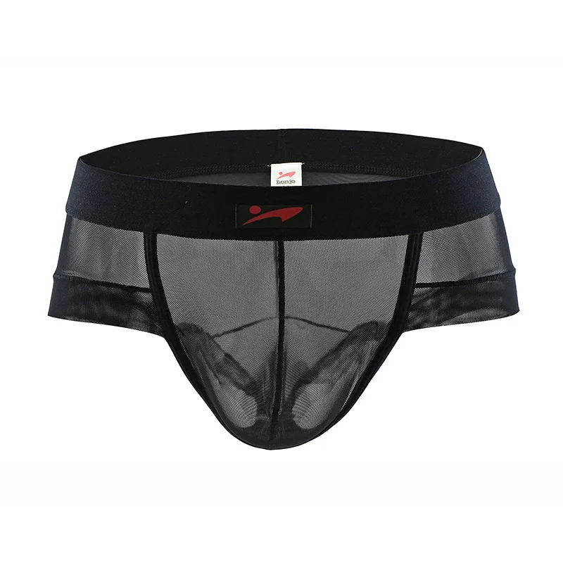 

Sexy Men Underwear Transparent Mesh Briefs Shorts Man Breathable Mid-rise U Convex Pouch Underpants Cuecas calzoncillos S-L