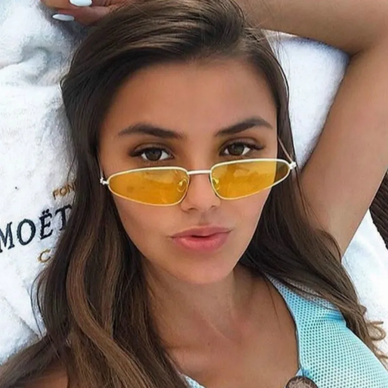 

Vintage 2019 Cat Eye Sunglasses Women Designer Metal Sun Glasses Shaped Ocean Retro Sunglass Drop Shaped Flat Top Designer