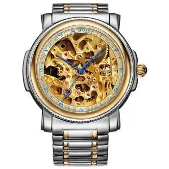 HOJUT A47 mens hollow out automatic mechanical sapphire mirror luxury business wristwatch