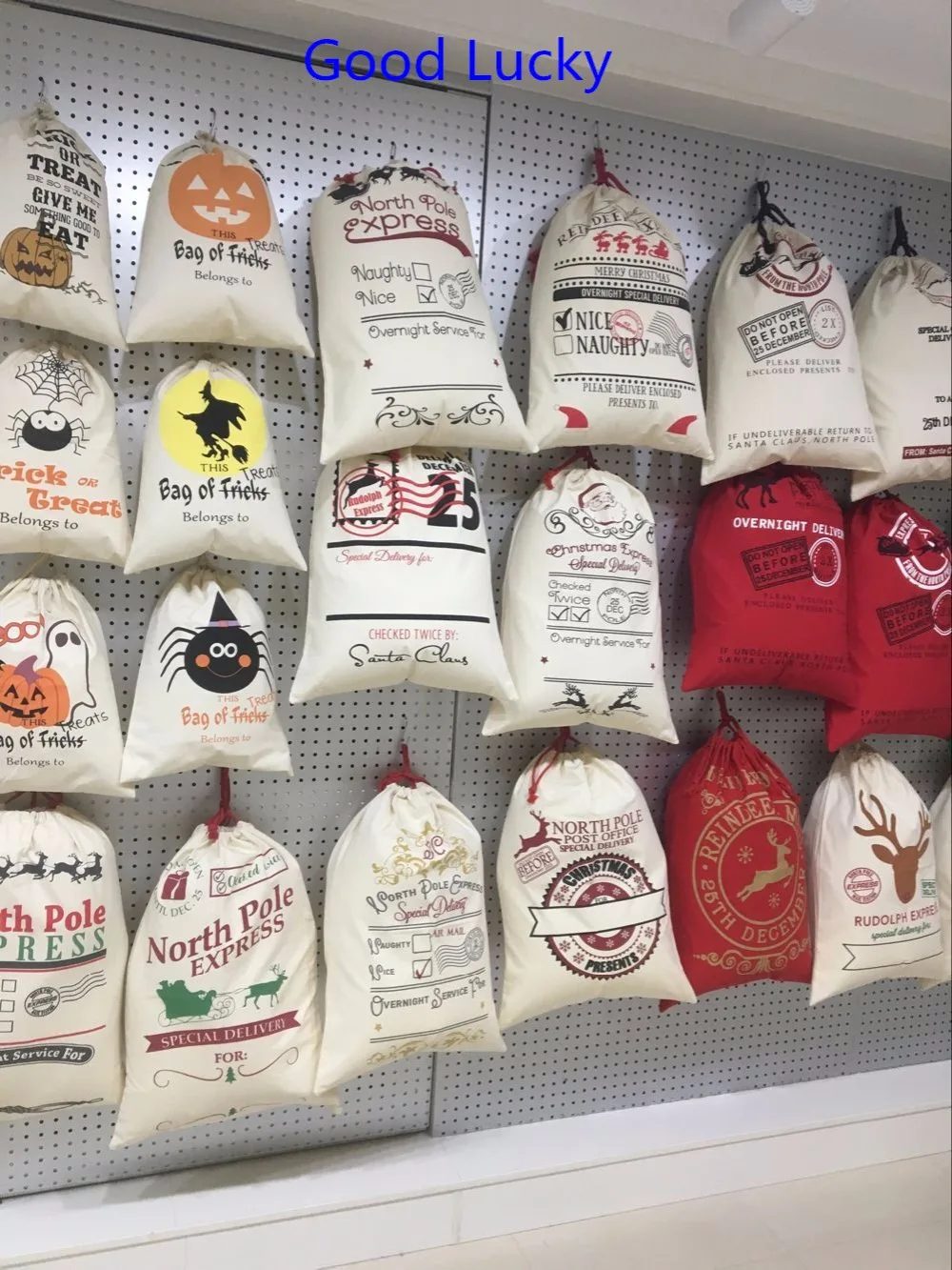 free shipping 12 styly 20pieces canvas santa sack free shipping 12 styly 20pieces canvas santa sack
