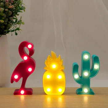 

Mini Flamingo LED Night Lights 3D Pineapple Cactus Table Night Light Lamp Home Party Wedding Decoration Gifts Party Supplies