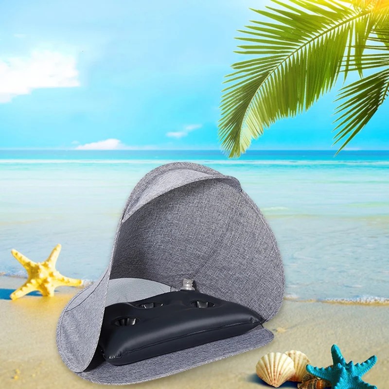 43x49x43 سنتيمتر الصيف الشاطئ الوجه خيمة المظلات المحمولة صغيرة المظلة خفيفة الوزن للطي الأشعة فوق البنفسجية حماية الشمس المأوى مع وسادة هوائية
