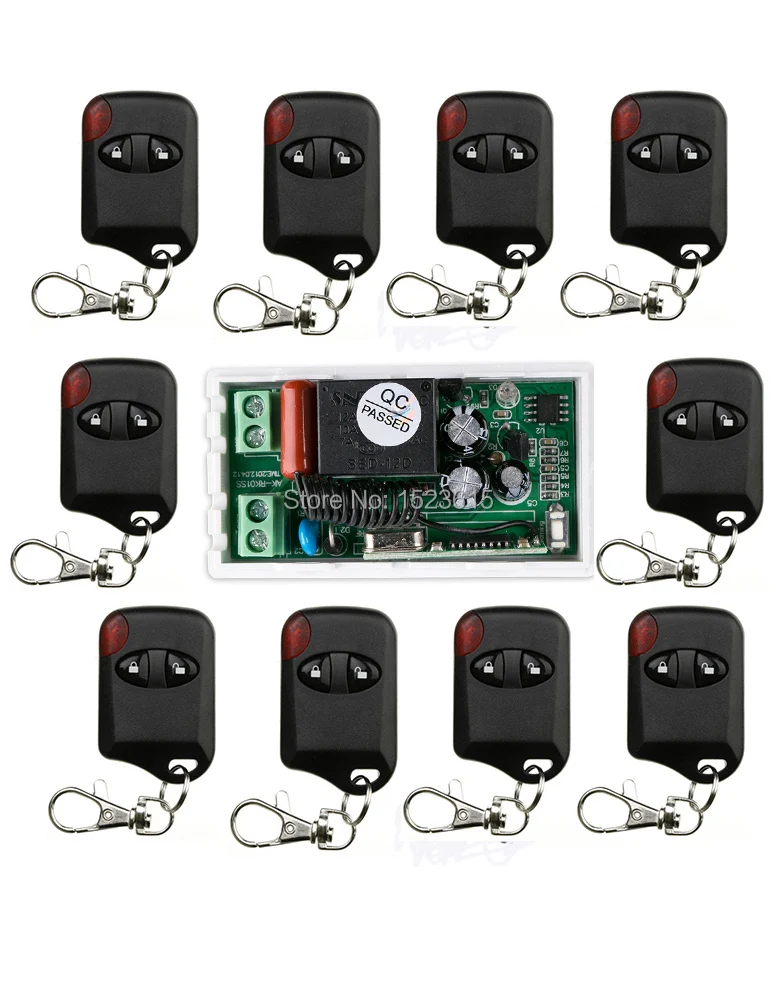 

AC220V 10A 1CH 315MHz/433MHZ Wireless RF Remote Control Switch 10*cat eye Transmitter+1*Receiver for Appliances Gate Garage Door