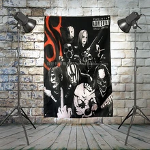 "SLIPKNOT" хэви-метал, рок-группа Висячие флажки промышленный стиль Hanner Club Kar бильярдный зал Ткань Искусство вешается на стену Декор