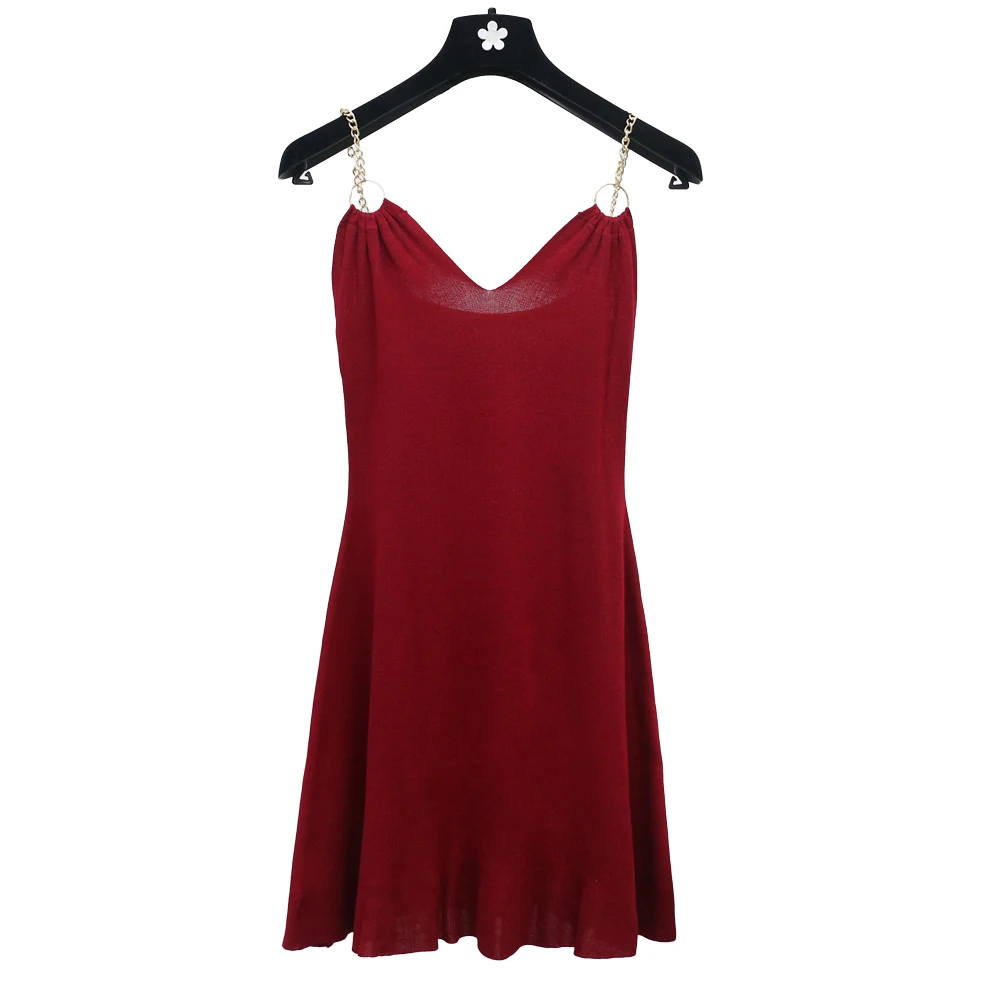 

Sexy Women Solid Color Nightclub Knit Sleeveless Dress Female V Neck Spaghetti Strap Above Knee A-Line Dresses Autumn Sexy Dress