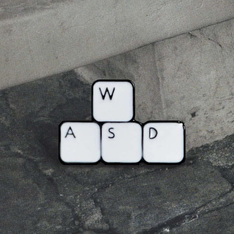 WASD клавиатура булавка видео брошь с изображением героев игр Супер контроллер