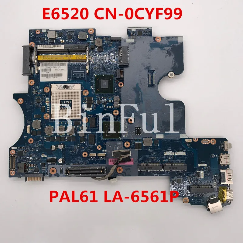 Высококачественная материнская плата для ноутбука E6520 фотосессия 100% CYF99