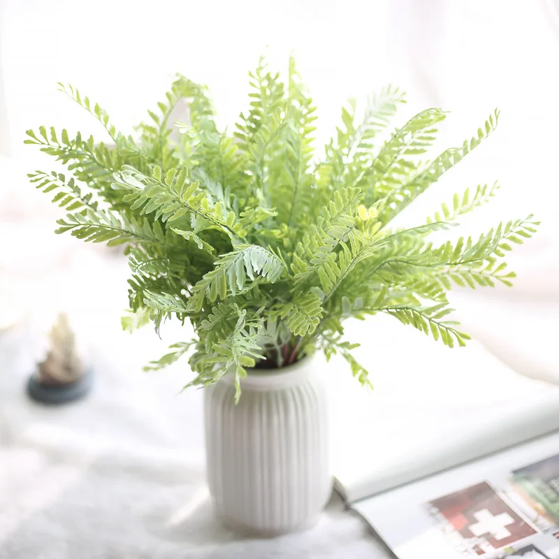 Artificial Plants Plastic Pteris Branches Leaves For Home ...