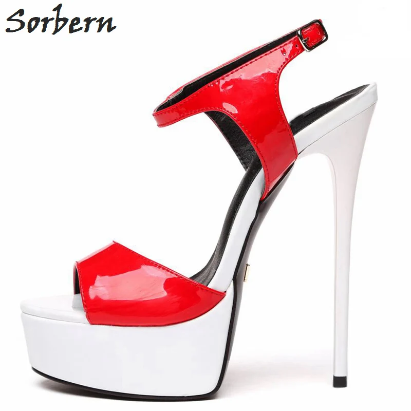 

Sorbern 2018 Women Plus Size Shoes Sexy Sandals High Heel Platforms Open Toe Pointed Party Shoes For Woman