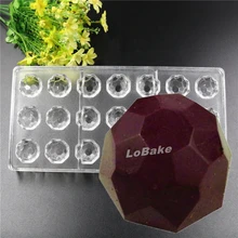 21 полостей камень, алмаз форма прочный ПЭ пластик прозрачный шоколадные конфеты кофе в зернах пресс-формы для плетения браслетов, формы для шоколада и выпечки