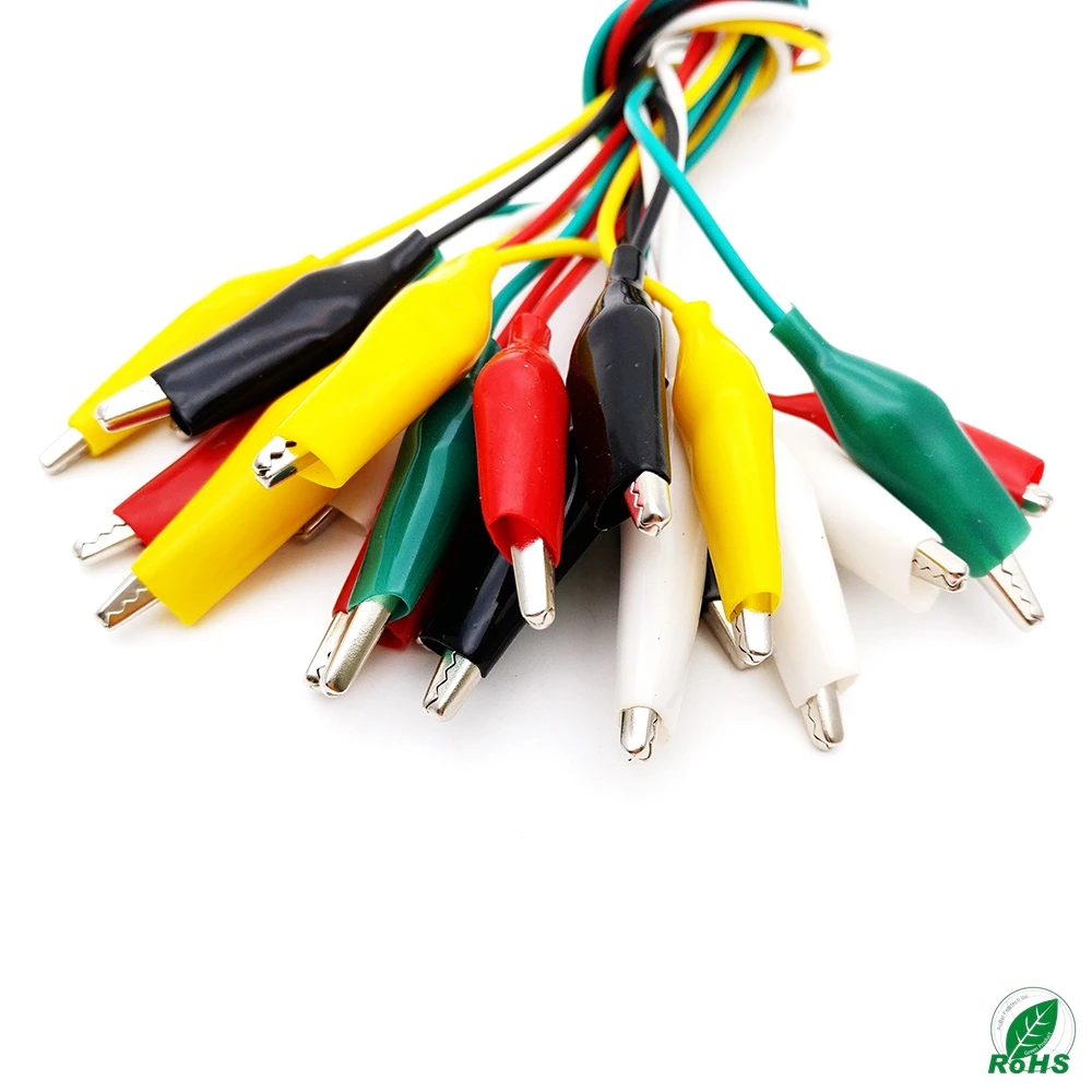 5 colors double ended alligator clips jumper wire mini test clips with