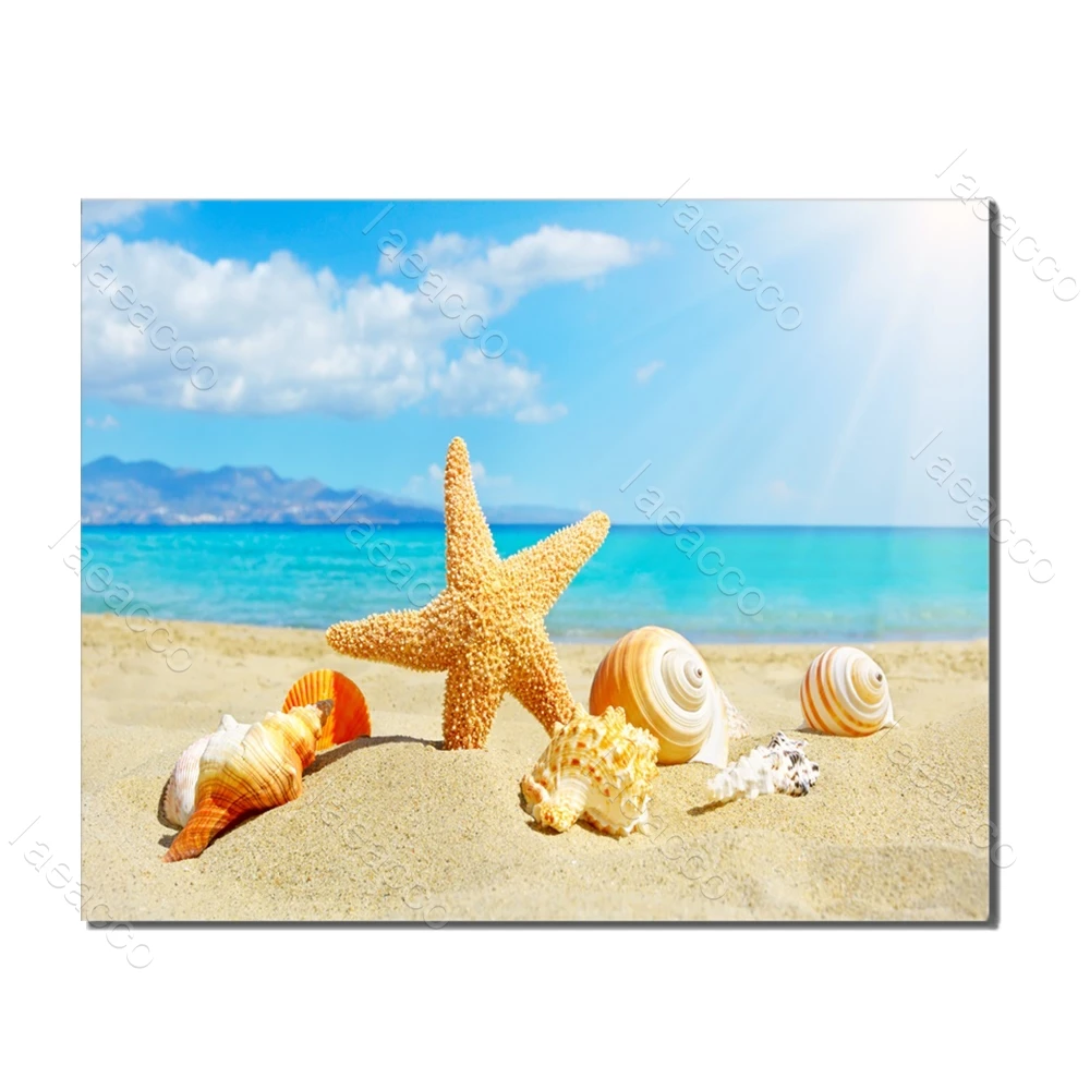 

Nordic Outside Poster and Print Beach Starfish Summer Holiday Canvas Painting Wall Art Living Room Home Decor Wedding Decoration