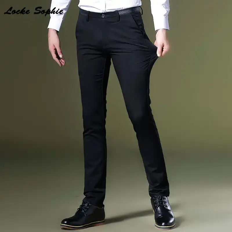 High waisted elastic black trousers Clearance