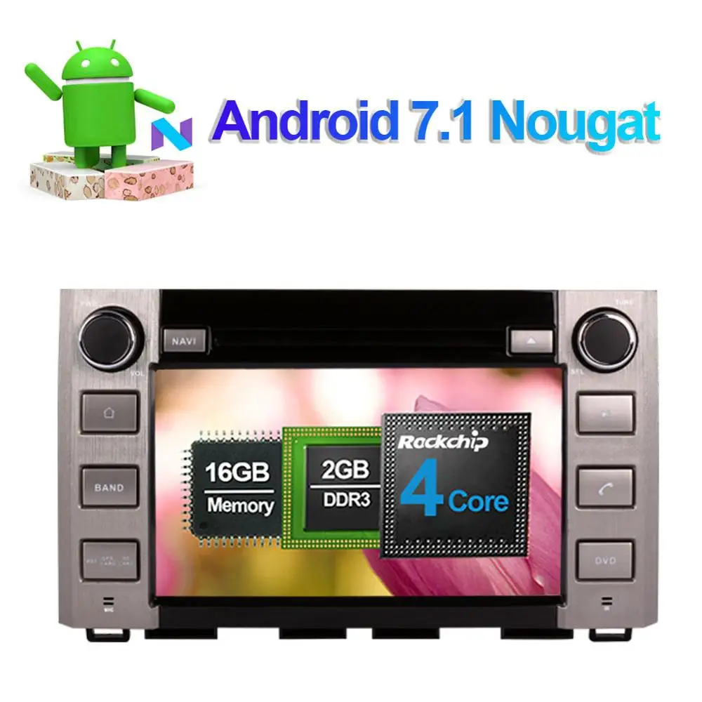 Sale 4GB RAM Android 7.1/8.0 Car Auto Radio Stereo Head Unit For Toyota Tundra 2014- DVD Multimedia Player GPS Navi Free Map WIFI 4G 2