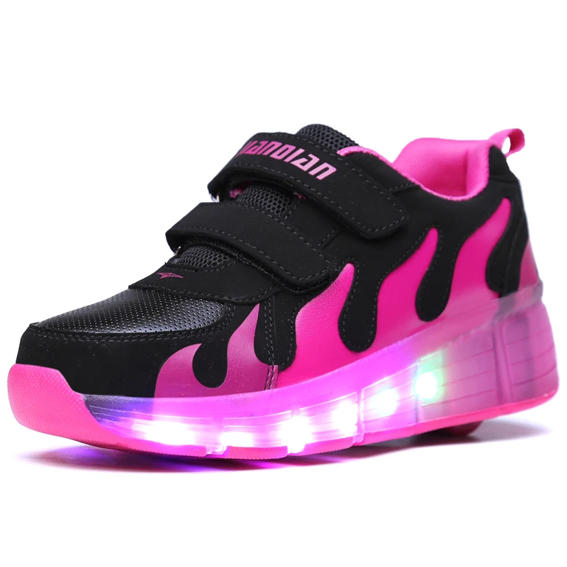 

Children Wheels Shoes With LED Lighted Fashion Boy & Girls Glowing Sneaker Casual Sport Breathable Kids Sneakers