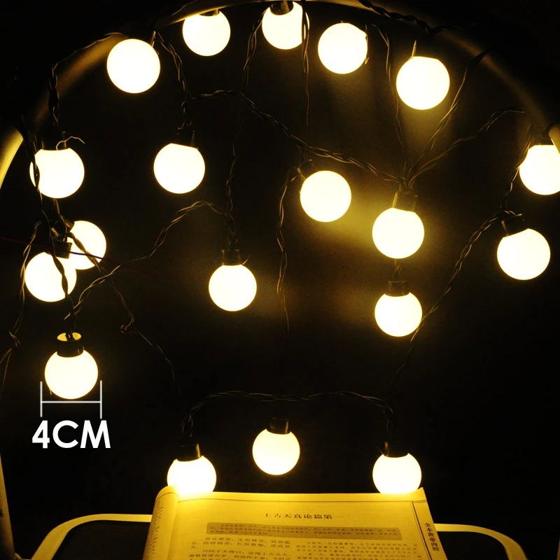 

Waterproof 5m 16ft leds LED string Ball lights lamps new year Christmas Curtain Decoration garland fairy wedding garden Outdoor