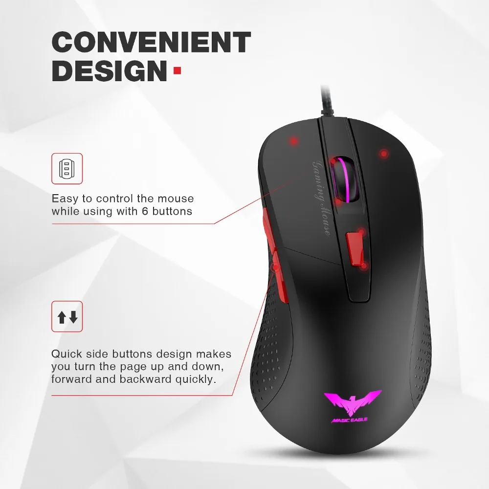 HAVIT Проводная игровая мышь USB Оптические светодиодные лампы Мышь ...