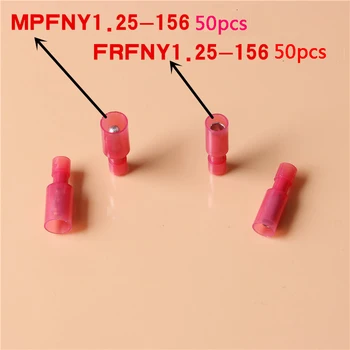 

FRFNY1.25 MPFNY 50sets Bullet Shaped NYLON brass Female Male Insulating Joint Wire Connector Crimp Terminal FRFNY+MRFNY AWG12-10