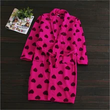 Осенний женский халат, теплые бархатные халаты кораллового цвета, женский халат с длинными рукавами и v-образным вырезом, женские повседневные халаты в форме сердца