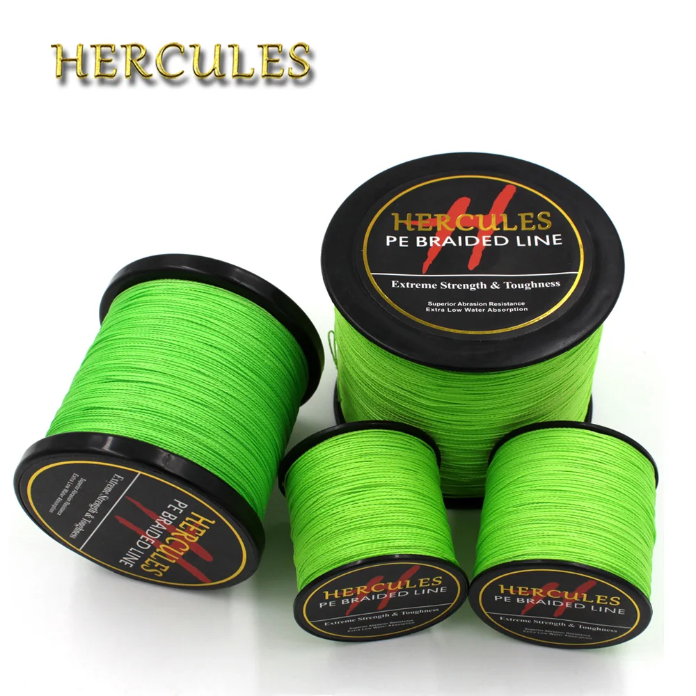 

Hercules Fishing Line 4 Strands 100M 300M 500M 1000M 1500M 2000M Fluorescent Green Braided Fishing Line Saltwater Carp Fishing
