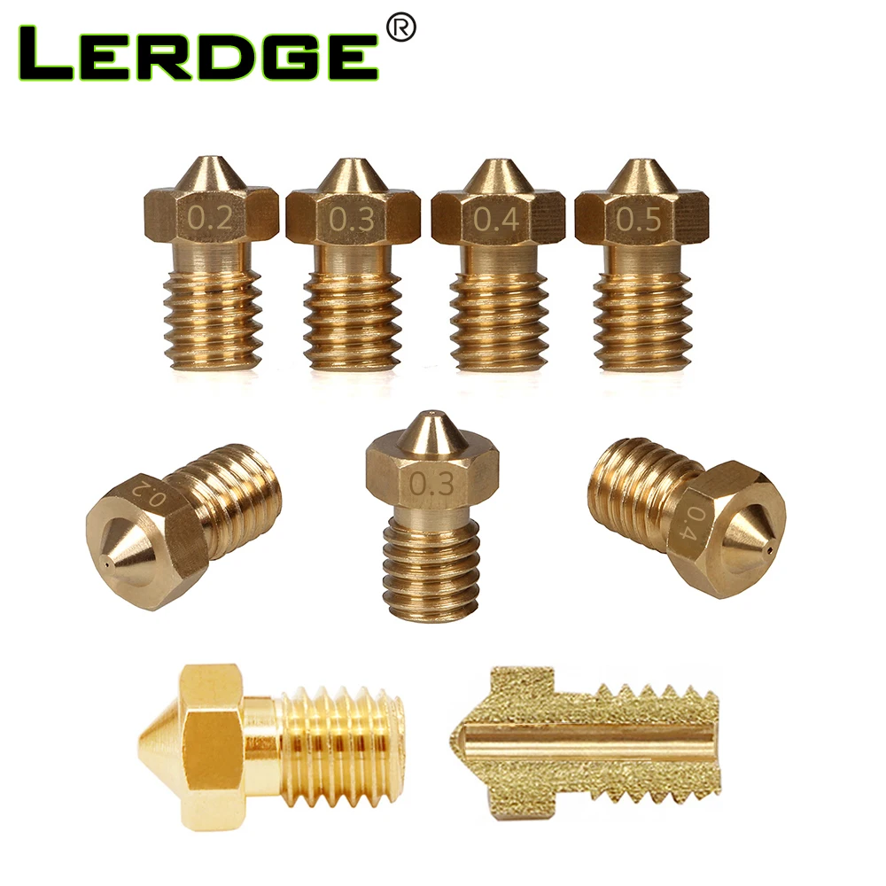 LERDGE 3d принтер сопло j-головка V5 hotend v6 экструдер комплект для 1,75 мм filamnet 0,2 мм 0,3 мм 0,4 мм 0,5 мм набор деталей для 3d принтера 1 шт